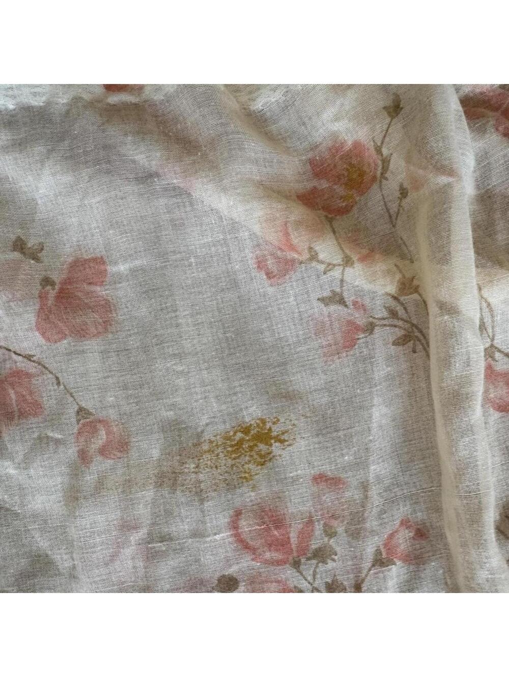 Vintage 70s sheer floral prairie dress Sz M/L - Picture 7 of 8